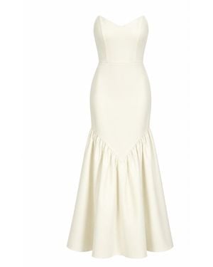 Nomi Fame Siren Creamy Strapless Corset Mermaid Gown - White