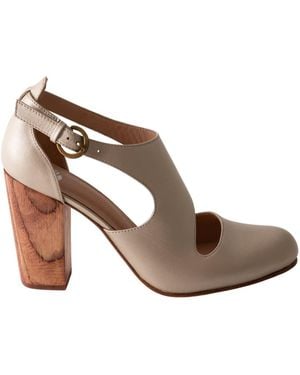 Fortress Luna Naya Block Heel Champagne Nappa - Gray