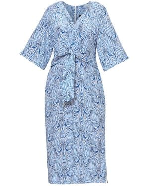 Helen Mcalinden Ailbhe Stripe And Bow Print Dress - Blue