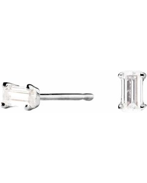 Lee Renee Moissanite Baguette Earrings - Metallic