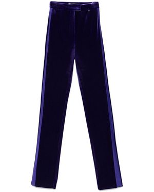 Nissa High-Waisted Velvet Pants - Blue