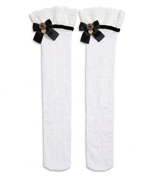ADIBA Noir Rosette Lace Socks - White