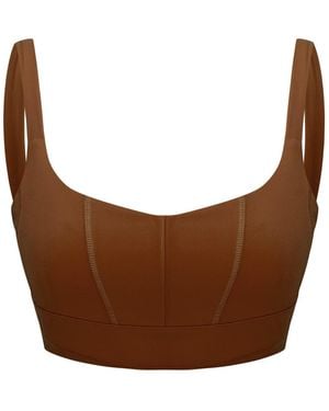 Pcfg Bra With Stitch Detail - Brown