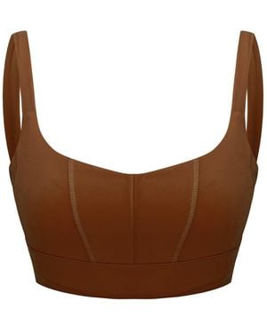 Pcfg Bra With Stitch Detail - Brown