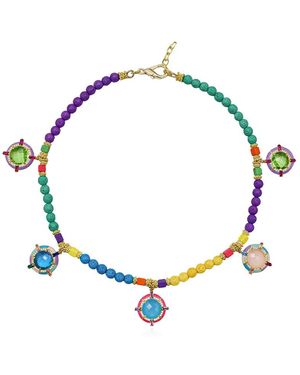 Bayemeyc Paileas Gemstone Charm Necklace - Multicolour