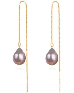 Ninemoo Sweet Hue Pearl Threader Earrings - Metallic