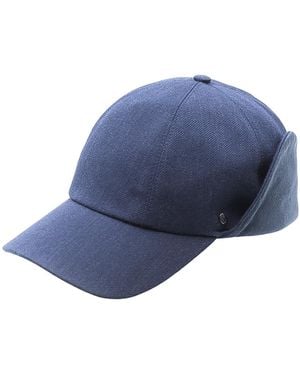 DORIA 1905 Fabric Baseball Cap With Ear Flaps - Blue
