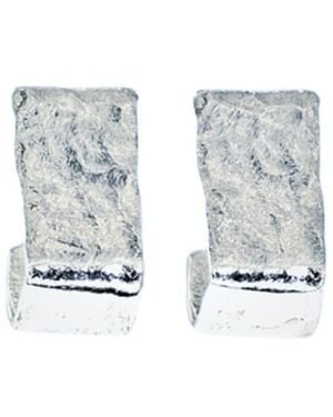 Oolo London Brutalist Rectangular Huggie - White