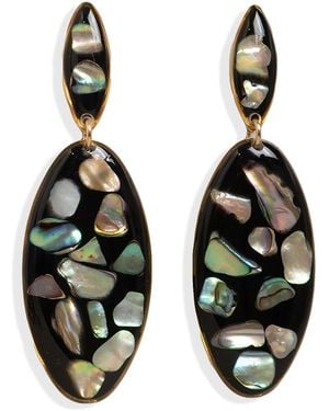Kate Koel Statement Jet Abalone Earrings - Black