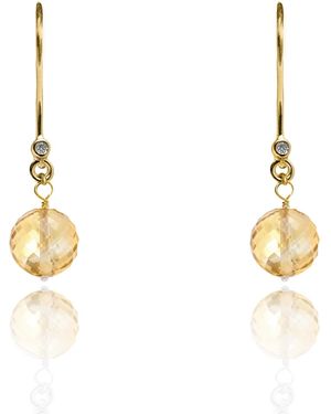 Kaizarin Topaz Dangly Earrings November Birthstone Earrings - Metallic
