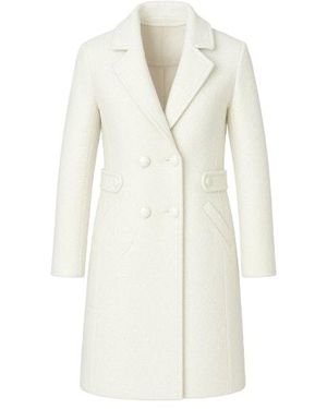 Conquista Neutrals Cozy Double Breasted Coat - White