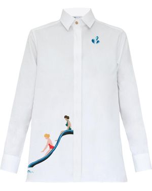 My Pair Of Jeans Slide Embroidered Shirt - White