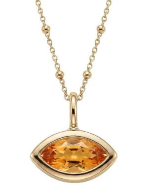 Dainty London Siren's Teardrop Citrine Necklace - Metallic