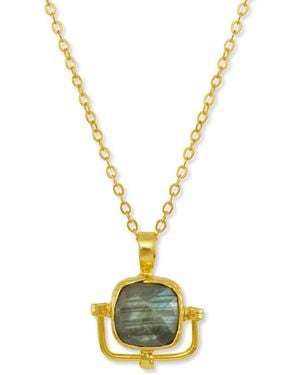 Ottoman Hands Dilara Labradorite Pendant Necklace - Metallic