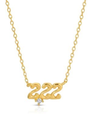 Zepplin the Label Angel Number Two Two Two Necklace-Dainty Necklace - Metallic