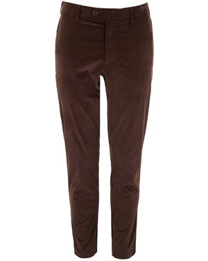 lords of harlech Clifford Brownie Velvet Flat-Front Pant