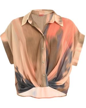 Lalipop Design Soft Sheen Button-Front Shirt - Multicolor