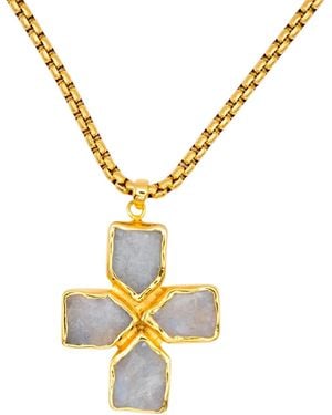 Isolated Jewellery Moonstone Cross - Metallic