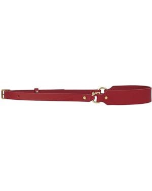 Haute Cuir Slim Leather Harness Belt - Red