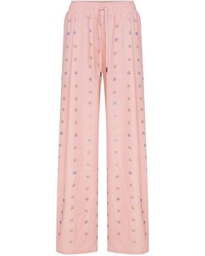 Je Te Veux Spira Crystal Embellished Drawstring Trousers - Pink