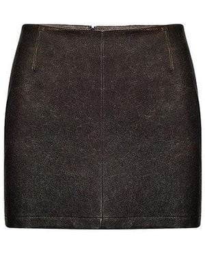 Maison sél Super Mini Leather Skirt – - Black