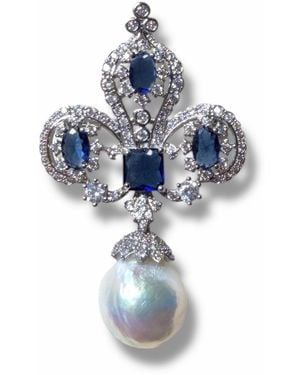 Ninemoo Royal Iris Pearl Brooch & Pendant - Blue