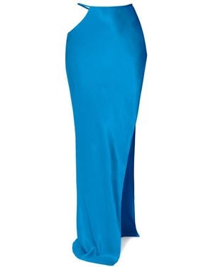 AGGI by HALEWSKI Faye Cosmic Satin Maxi Skirt - Blue