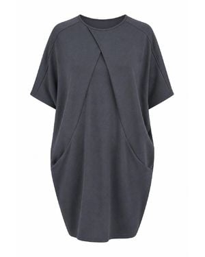 Conquista Architectural Pocket Cocoon Dress - Grey