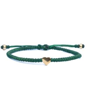 Harbour Uk Vermeil Heart Rope Bracelet - Green