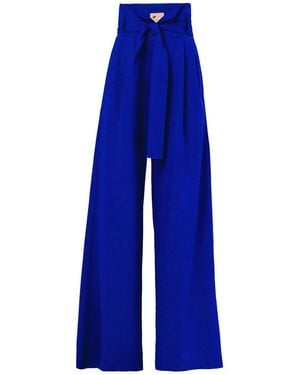 Julia Allert High Waist Long Wide Leg Pants – - Blue