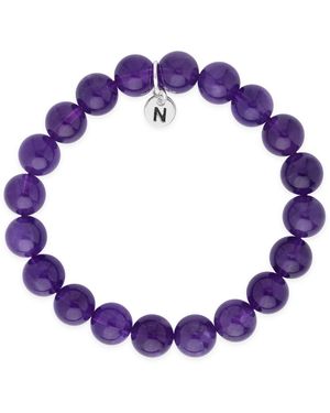 Nellou Jewellery Amethyst Gemstone Bead Bracelet - Purple