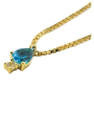 NASI SILVER Pear Atarah Necklace- Topaz & Topaz - Blue