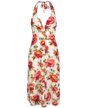 Introvertie VIENNA Darling Hedy Neckholder Silk Dress - Red