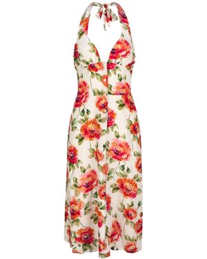 Introvertie VIENNA Darling Hedy Neckholder Silk Dress - Red