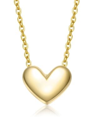 Genevive Jewelry Rachel Glauber Mini Plated Minimalist Heart Pendant Necklace - Metallic