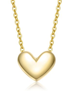 Genevive Jewelry Rachel Glauber Teens Plated Minimalist Heart Pendant Necklace - Metallic