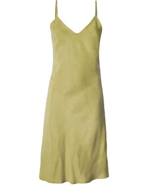 Italia A Collection Leaf Vegan Silk Slip Dress - Green