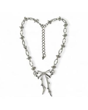 Jagged Halo Jewelry Carrie Bow Necklace - Metallic