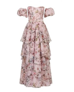 Nur Karaata Provence Poème Gown - Pink