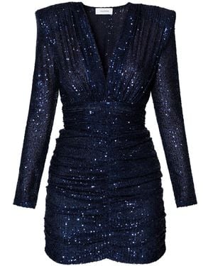 AGGI by HALEWSKI Jessica Sparkle Mini Sequin Dress - Blue