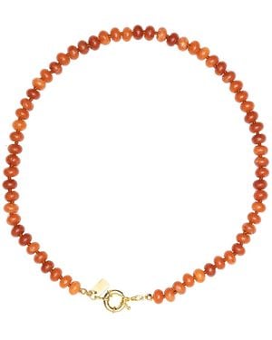 Christina Greene Sweet Stone Beaded Knotted Necklace - Red