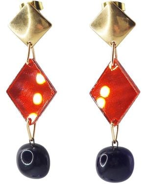 Laura Daili Midnight Scarlet Earrings - Red