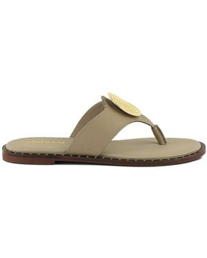 Rag & Co Neutrals Kathleen Embellished Slip-On Thong Sandals By Rag & Co - Natural