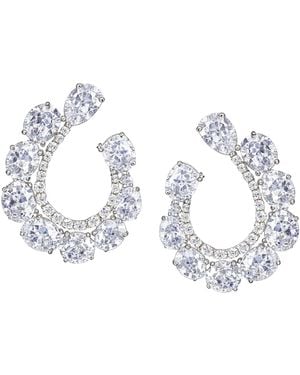The Gala Frosted Petal Crescent Hoops - Metallic