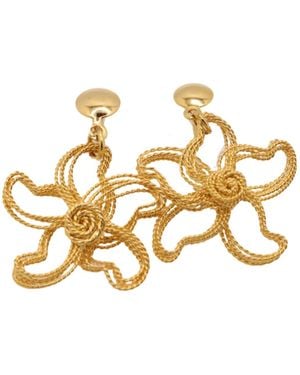 Nart Nature Making Art The Metal Starfish Hand Twisted Wire Earrings - Metallic