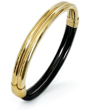 Gold & Honey Ridge Lucite Hinge Bangle - Metallic