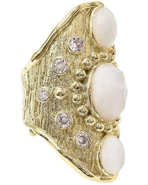Farra Moonstone Statement Ring - Metallic