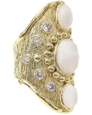 Farra Moonstone Statement Ring - Metallic