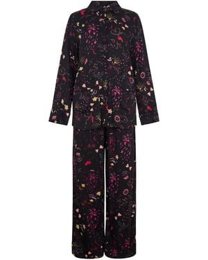 Lily and Lionel Evie Long Sleeve Love Letter Print Pyjama Set - Blue