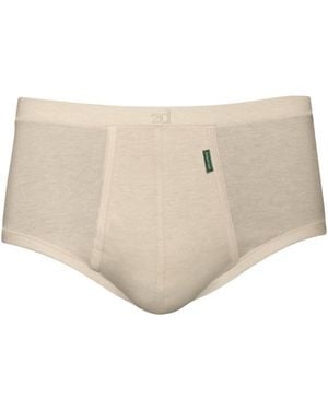 Zd - Zero Defects Neutrals Senior Fly Front Briefs – Premium Egyptian Cotton Comfort - Natural